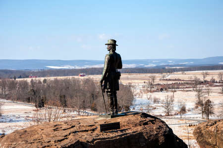 A view of Big Round Top in Gettysburgの写真素材