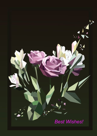 Illustration of  roses. Greeting cardのイラスト素材