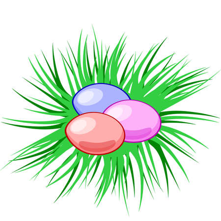 Vector eggs in a nest. Easter. Christian symbol. Easter template.のイラスト素材