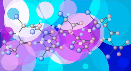 Vector infographics scientific abstract background. Hyaluronic Acid Research illustrationのイラスト素材