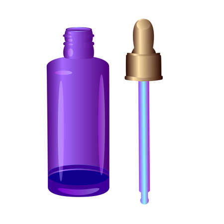illustration of glass bottle with pipe dropper vector isolated.のイラスト素材