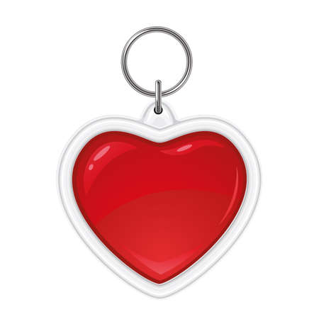 Red heart pendant on a white backgroundのイラスト素材