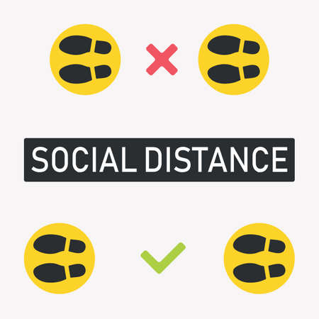 New world trend social distance, pandemic consequences - Vector illustrationのイラスト素材