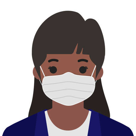 Girl in a sterile medical mask - Vector illustrationのイラスト素材