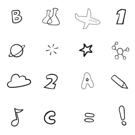 A selection of icons on the subject of knowledge - Vector illustrationのイラスト素材