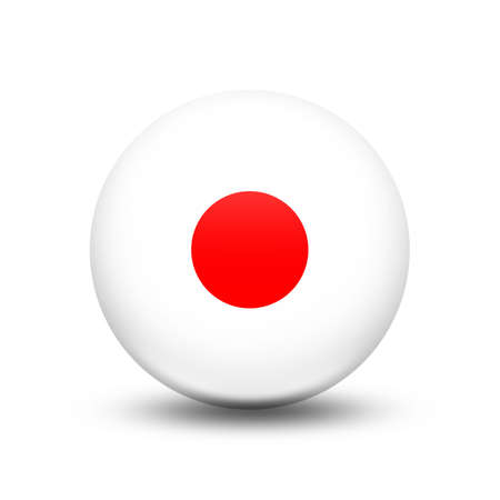 Japan country flag in sphere with white shadow - illustrationの写真素材