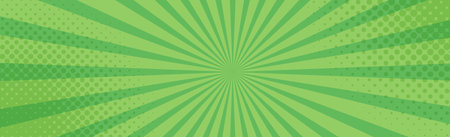 Panoramic green comic zoom with lines - Vector illustrationのイラスト素材