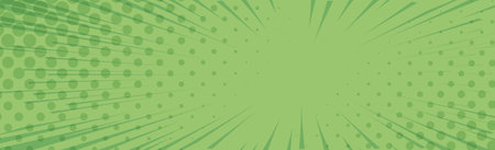Panoramic green comic zoom with lines - Vector illustrationのイラスト素材