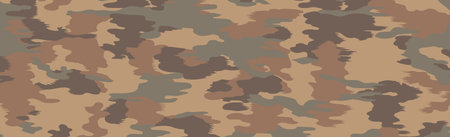 Military or hunting panoramic khaki geometric seamless pattern - Vector illustrationのイラスト素材
