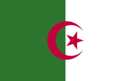 Algeria national flag in exact proportions - Vector illustrationのイラスト素材