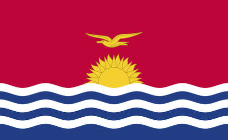 Kiribati national flag in exact proportions - Vector illustrationのイラスト素材