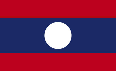 Laos national flag in exact proportions - Vector illustrationのイラスト素材