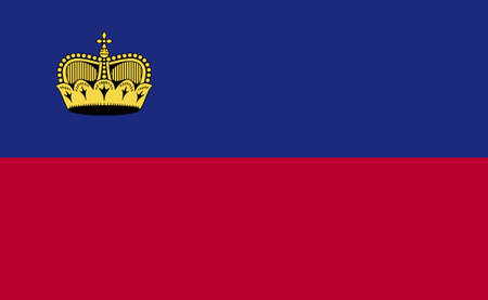 Liechtenstein national flag in exact proportions - Vector illustrationのイラスト素材