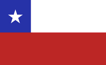 Chile national flag in exact proportions - Vector illustrationのイラスト素材