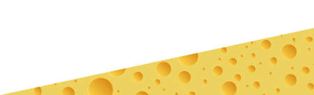 Yellow cheese with holes panoramic background - Vector illustrationのイラスト素材