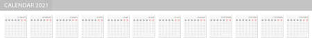 New Calendar for the upcoming 2021 Yearのイラスト素材