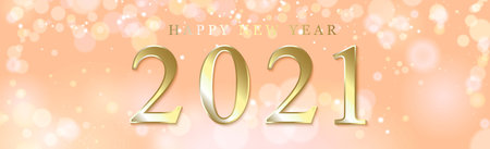 Multicolored shiny festive new year bokeh 2021 - illustration