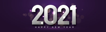 Multicolored shiny festive new year bokeh 2021 - illustration