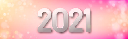 Multicolored shiny festive new year bokeh 2021 - illustration
