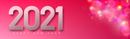 Multicolored shiny festive new year bokeh 2021 - illustration