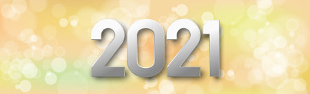 Multicolored shiny festive new year bokeh 2021 - illustration