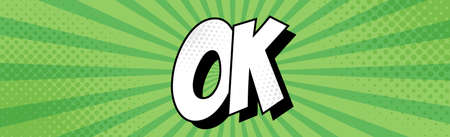 Panoramic green comic zoom with lines - Vector illustrationのイラスト素材