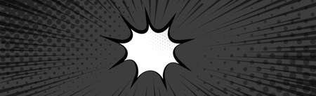 Panoramic black comic zoom with linesのイラスト素材