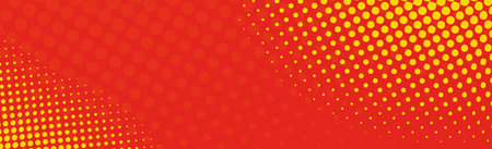 Panoramic red comic zoom with lines - Vector illustration
