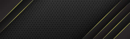 Abstract black panoramic perforated background with dark lines - illustratorの写真素材