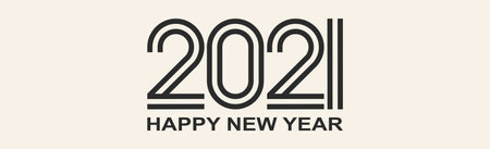 Numbers 2021c wish new year on light background - illustration