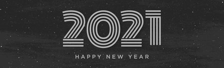 Coming 2021 with new year wishes on dark background - illustration