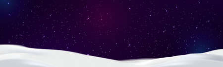Snow drifts against the background of the night starry sky - Illustrationの写真素材