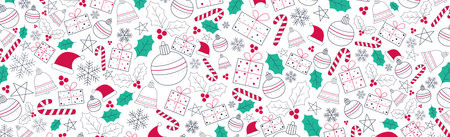 New year christmas background with holiday elements - illustration