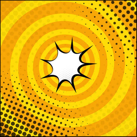 Panoramic yellow comic zoom with lines - Vector illustrationのイラスト素材