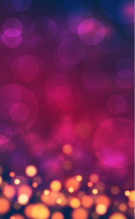 Multicolored blurry bokeh on a red background - Panorama