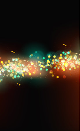 Bright bokeh with highlights on a dark background - Illustration