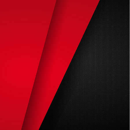 Black and gray carbon fiber texture with red accents - illustrationのイラスト素材