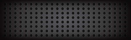 Black perforated background with black holes and glow - Illustrationのイラスト素材