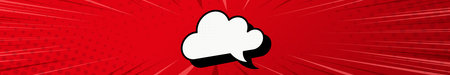 Red comic zoom with lines, dots and white elements - Vector illustration