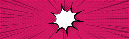 Red comic zoom with lines, dots and white elements - Vector illustrationのイラスト素材