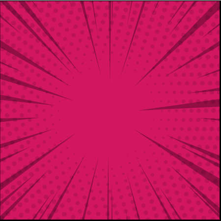 Red comic zoom with lines and dots - Vector illustrationのイラスト素材