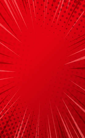 Red comic zoom with lines and dots - Vector illustrationのイラスト素材
