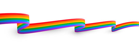 Abstract flag painted in rainbow LGBT colors - Vector illustrationのイラスト素材