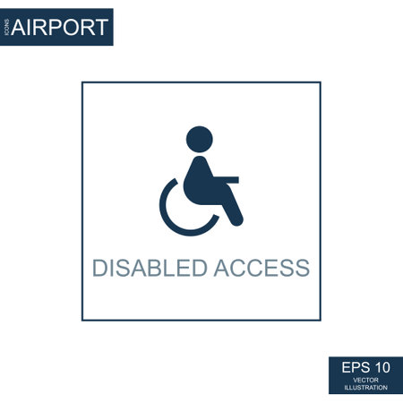 Abstract icon wheelchair on airport theme - Vector illustrationのイラスト素材