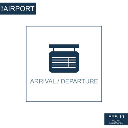 Abstract icon of the arrival - departure board on the theme of the airport - Vector illustrationの写真素材