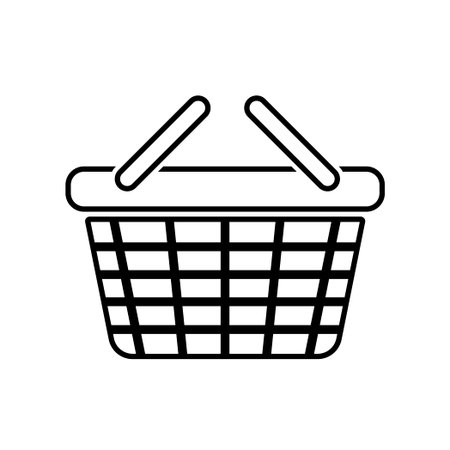 Abstract shopping cart for groceries from the supermarket - Vector illustrationのイラスト素材