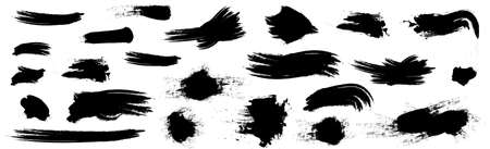 Different strokes of black paint on a white background - Vector illustrationの写真素材