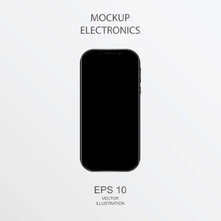 Smartphone in Black, Silver and White with Reflection - Realistic Vectorのイラスト素材