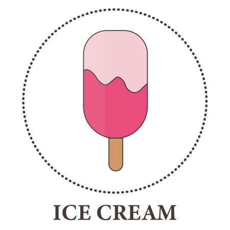 Realistic ice cream on stick on white background - Vectorのイラスト素材