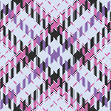 Scotland tartan seamless plaid texture with rhombuses and squares - Vector illustrationのイラスト素材
